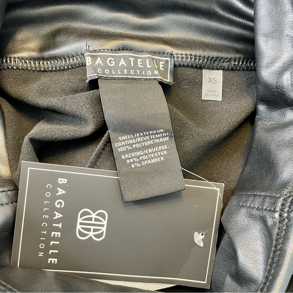 SOLD Bagatelle Faux Leather Leggings Women’s XS Full Length Black Vegan - Picture 9 of 15